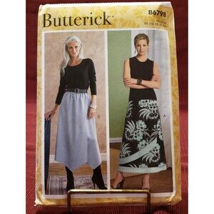 Misses Pull On Skirt Sewing Pattern Butterick B6798, Plus Size 16, 18, 20, 22